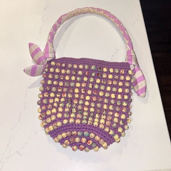 SALE! Lele Sadoughi Beaded Lavender Handbag w Dust cover - Picture 1 of 8